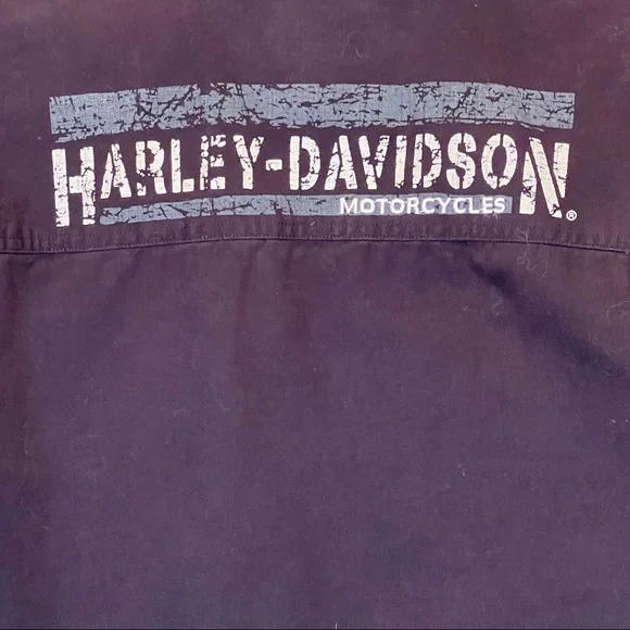 2003 Vintage Harley Davidson black button down FALL ‘03 100 Year Anniversary